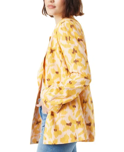 Shop Sam Edelman Women's Sire Printed Flare-sleeve Blazer In Bellini