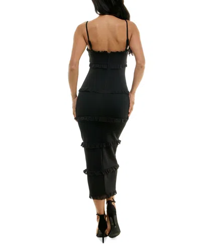 Shop Speechless Juniors' Ruffled Tiered Midi Dress In Black Jm
