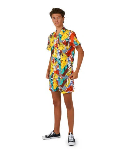 Shop Opposuits Big Boys 2 Pc Summer Pikachu Shirt And Shorts Set In Miscellaneous