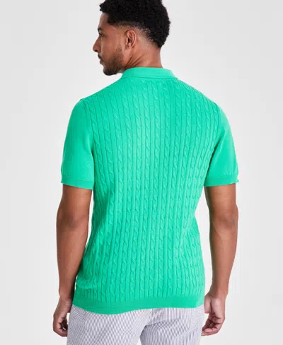Shop Club Room Men's Regular-fit Sweater-knit Polo Shirt, Created For Macy's In Green Brilliance
