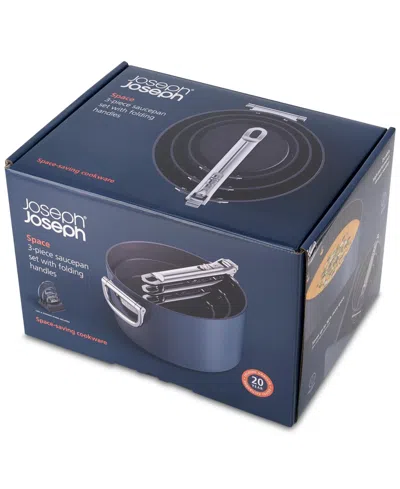 Shop Joseph Joseph Space Ceramic Nonstick 7-pc. Saucepan Set In Dark Blue