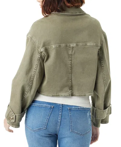 Shop Sam Edelman Women's Mesa Cropped Cotton Moto Jacket In Kalamata