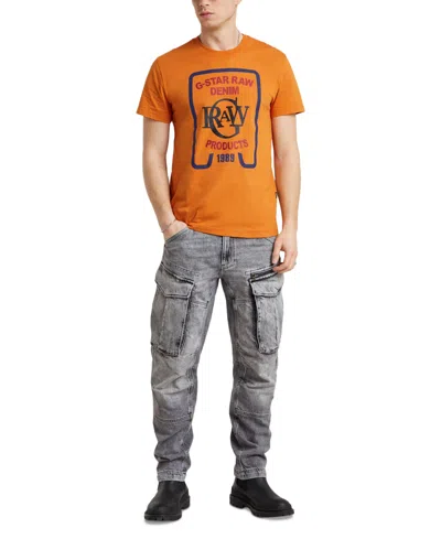 Shop G-star Raw Men's Logo Graphic T-shirt, Created For Macy's In Amber