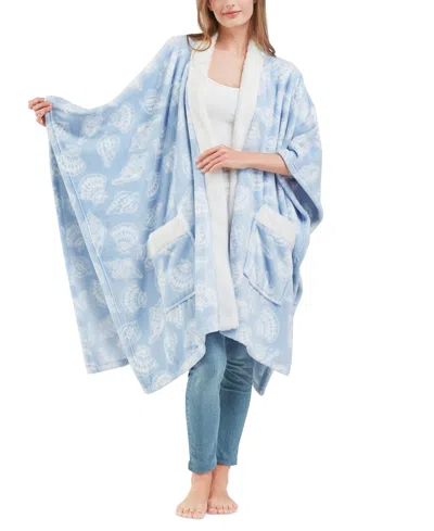 Shop Premier Comfort Cozy Plush Printed Wrap, 50" X 70", Created For Macy's In Seashells