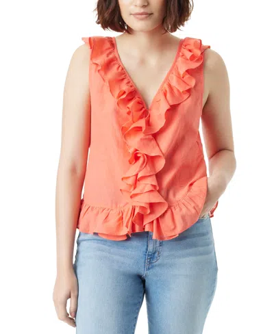 Shop Sam Edelman Women's Aniya Printed Ruffled V-neck Top In Dubarry