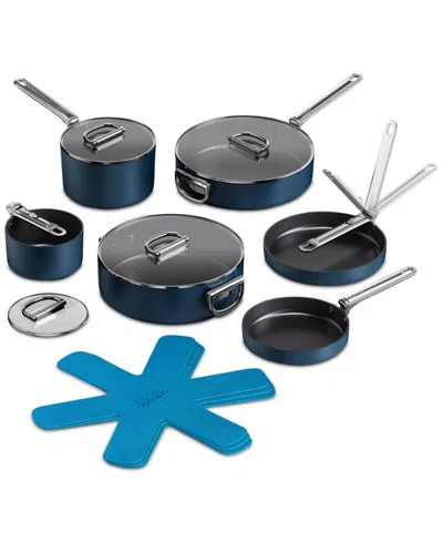 Joseph Joseph Space 10 Piece Ceramic Nonstick Cookware Set In Dark Blue