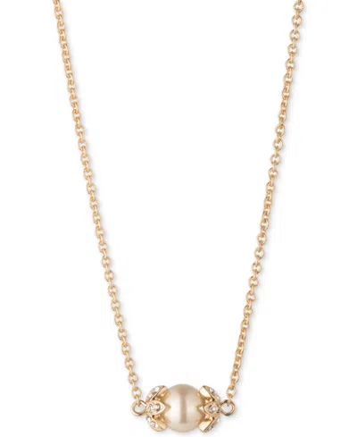 Shop Marchesa Gold-tone Imitation Pearl Pendant Necklace, 16" + 3" Extender