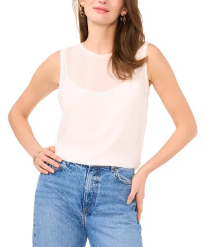 Shop Vince Camuto Women's Layered Sleeveless Top In New Ivory