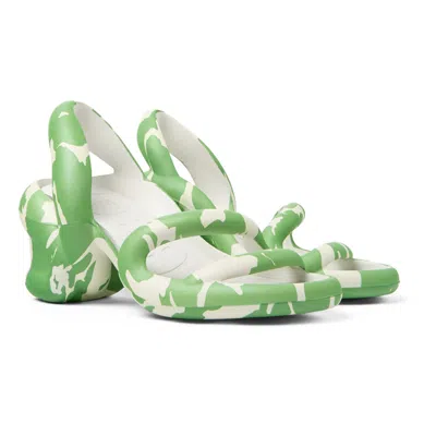 Camper Korabah 80mm Two-tone Sandals In White,green