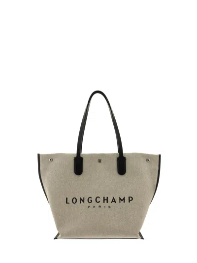 Shop Longchamp Roseau - Shopping Bag L In Neutrals