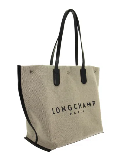 Shop Longchamp Roseau - Shopping Bag L In Neutrals