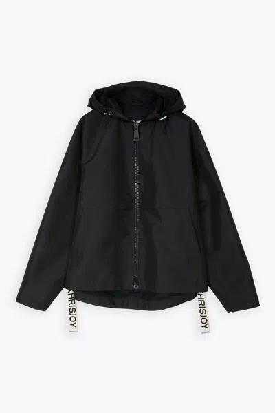 Shop Khrisjoy Shell Windbreaker Black Nylon Windproof Hooded Jacket - Shell Windbreaker In Nero
