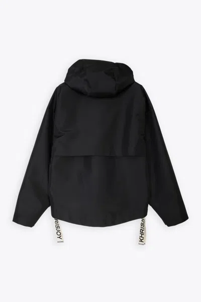 Shop Khrisjoy Shell Windbreaker Black Nylon Windproof Hooded Jacket - Shell Windbreaker In Nero