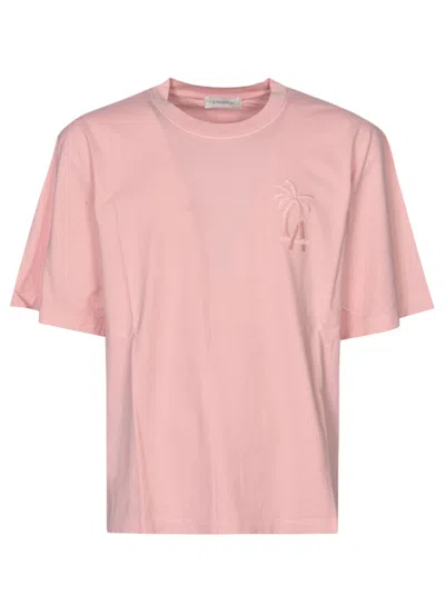 Shop Laneus Jersey Embroidered T_shirt In Pink