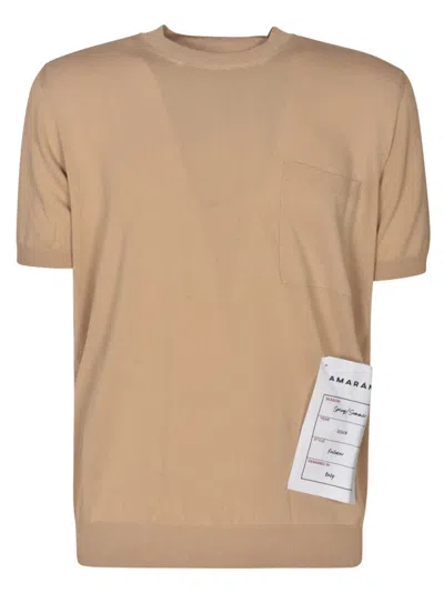 Shop Amaranto Short-sleeved Jumper In Deserto