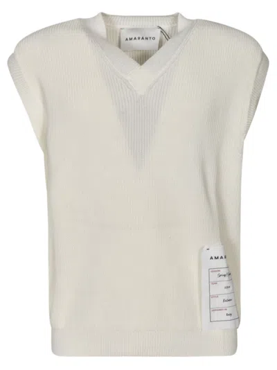 Shop Amaranto V-neck Vest In White