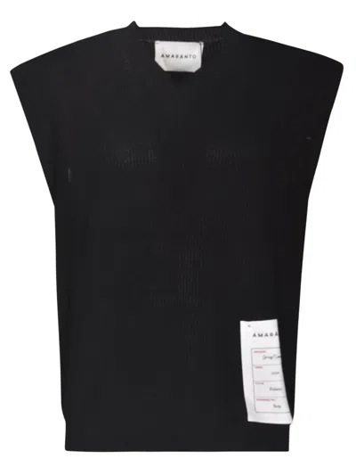 Shop Amaranto Rib Knitted Vest In Black