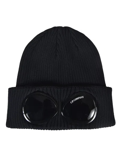 Shop C.p. Company Goggles Knit Beanie In Total Eclipse