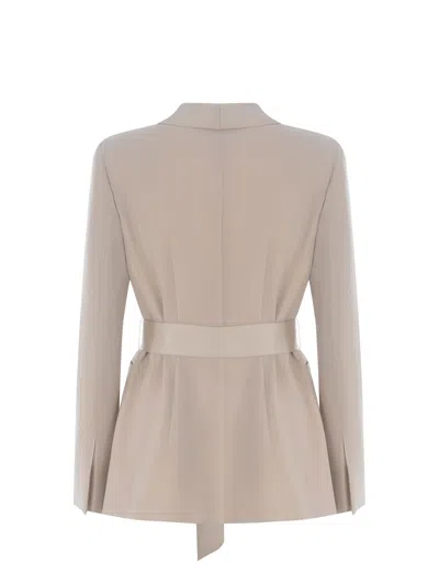 Shop Manuel Ritz Tuxedo Jacket  Made Of Never Satin In Beige