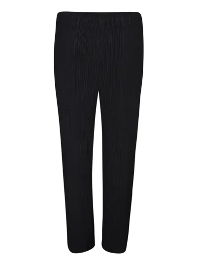Shop Issey Miyake Pleated Black Straight Trousers