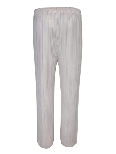 Shop Issey Miyake Pleats Please Ivory Straight Trousers In White