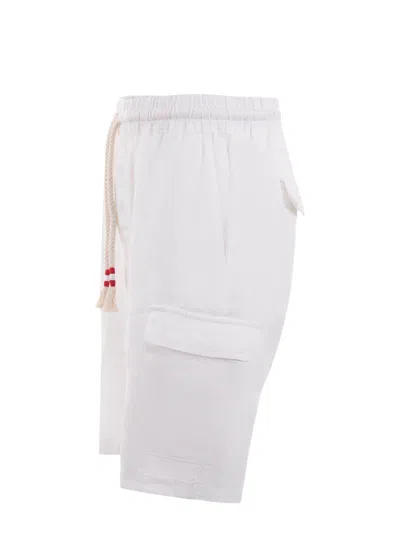 Shop Mc2 Saint Barth Linen Shorts In Bianco