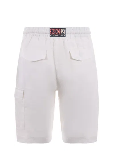 Shop Mc2 Saint Barth Linen Shorts In Bianco