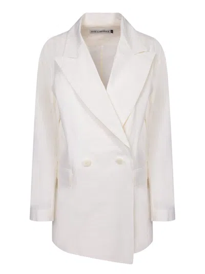 Shop Issey Miyake Double-breasted White Jacket