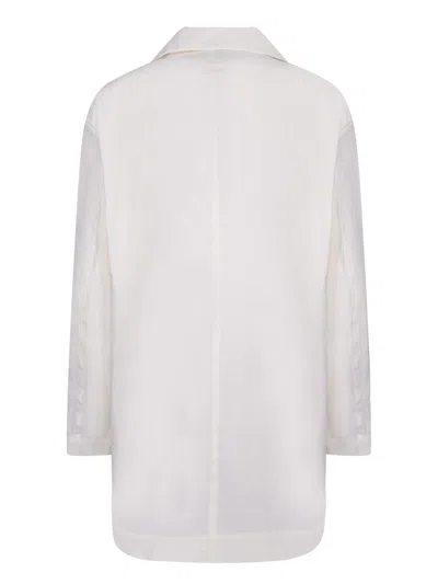 Shop Issey Miyake Double-breasted White Jacket