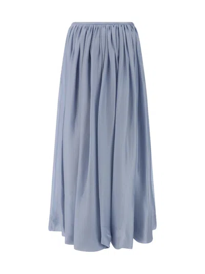 Shop Giorgio Armani Long Skirt In Forever Blue