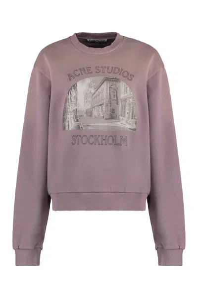 Shop Acne Studios Cotton Crew-neck Sweatshirt In Turtledove