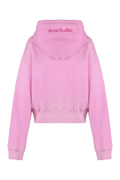 Shop Acne Studios Cotton Full Zip Hoodie In Pink