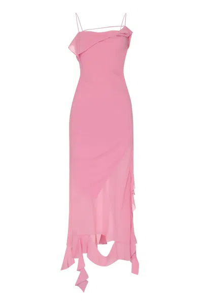 Shop Acne Studios Frill Dress In Pink