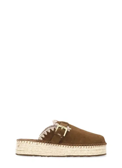 Shop Mou Jute Clog Sabot In Brown