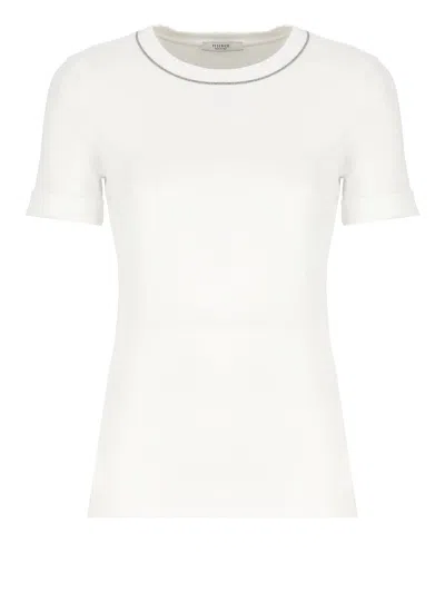 Shop Peserico Cotton T-shirt In White