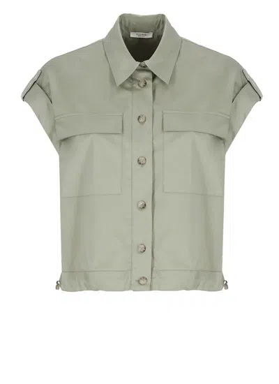 Shop Peserico Cotton Shirt In Green