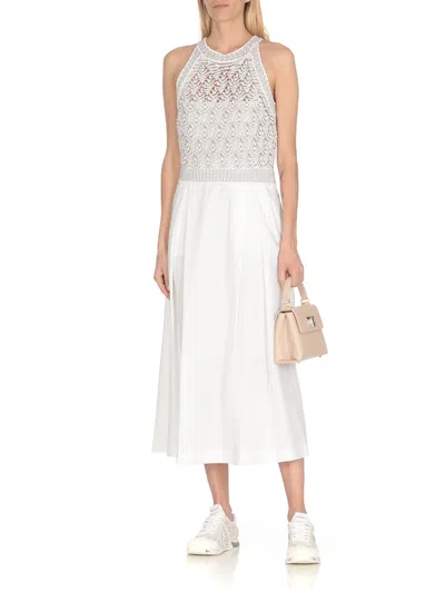 Shop Peserico Cotton Long Dress In White
