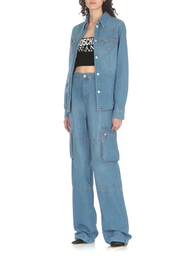 Shop M05ch1n0 Jeans Cargo Pants In Blue