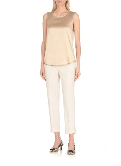 Shop Peserico Top With Light Point Details In Beige