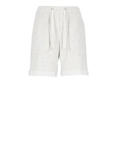 Shop Peserico Cotton Shorts In Grey