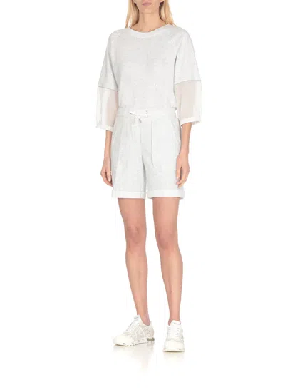 Shop Peserico Cotton Shorts In Grey