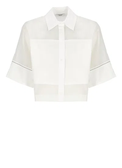 Shop Peserico Cotton Shirt In White