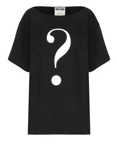 Shop Moschino Question Mark T-shirt In Black