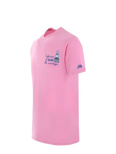 Shop Mc2 Saint Barth T-shirt  Preferisco Il Mare Alla Montagna In Cotone Disponibile Store Scafati In Rosa