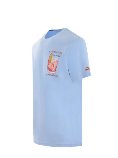 Shop Mc2 Saint Barth T-shirt  Di Sbagliato Ho Solo Il Negroni In Cotone Disponibile Store Scafati In Celeste
