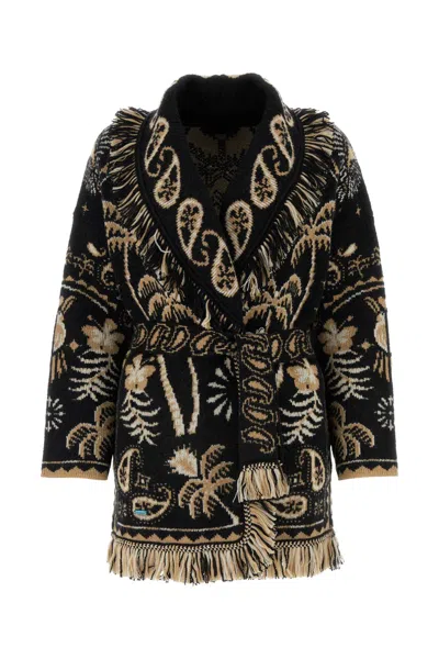 Shop Alanui Embroidered Wool Blend Lush Nature Foulard Cardigan In 1062