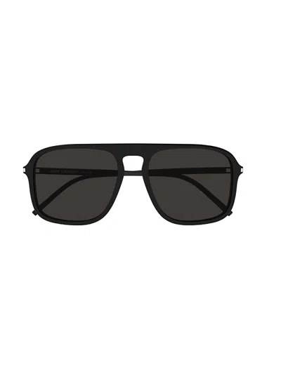 Shop Saint Laurent Sl 590 Sunglasses In Black-black-black