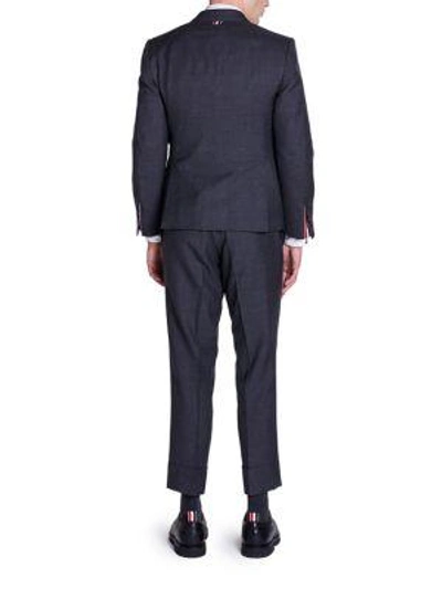 Shop Thom Browne Super 120s Plain Weave Suit In Dark Grey