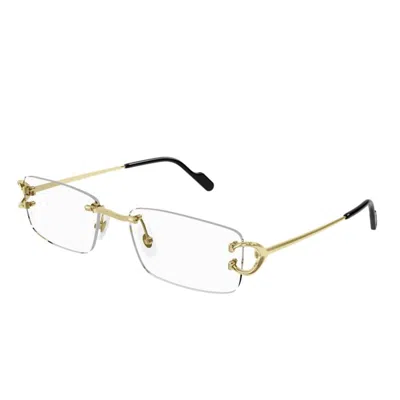 Shop Cartier Ct0344o001 Glasses In Gold