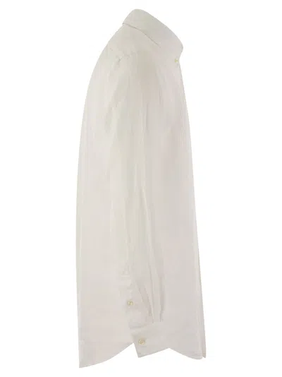 Shop Polo Ralph Lauren Custom-fit Linen Shirt In White